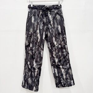 Slalom Camo Print Snow Ski Pants Black Grey Large 10-12